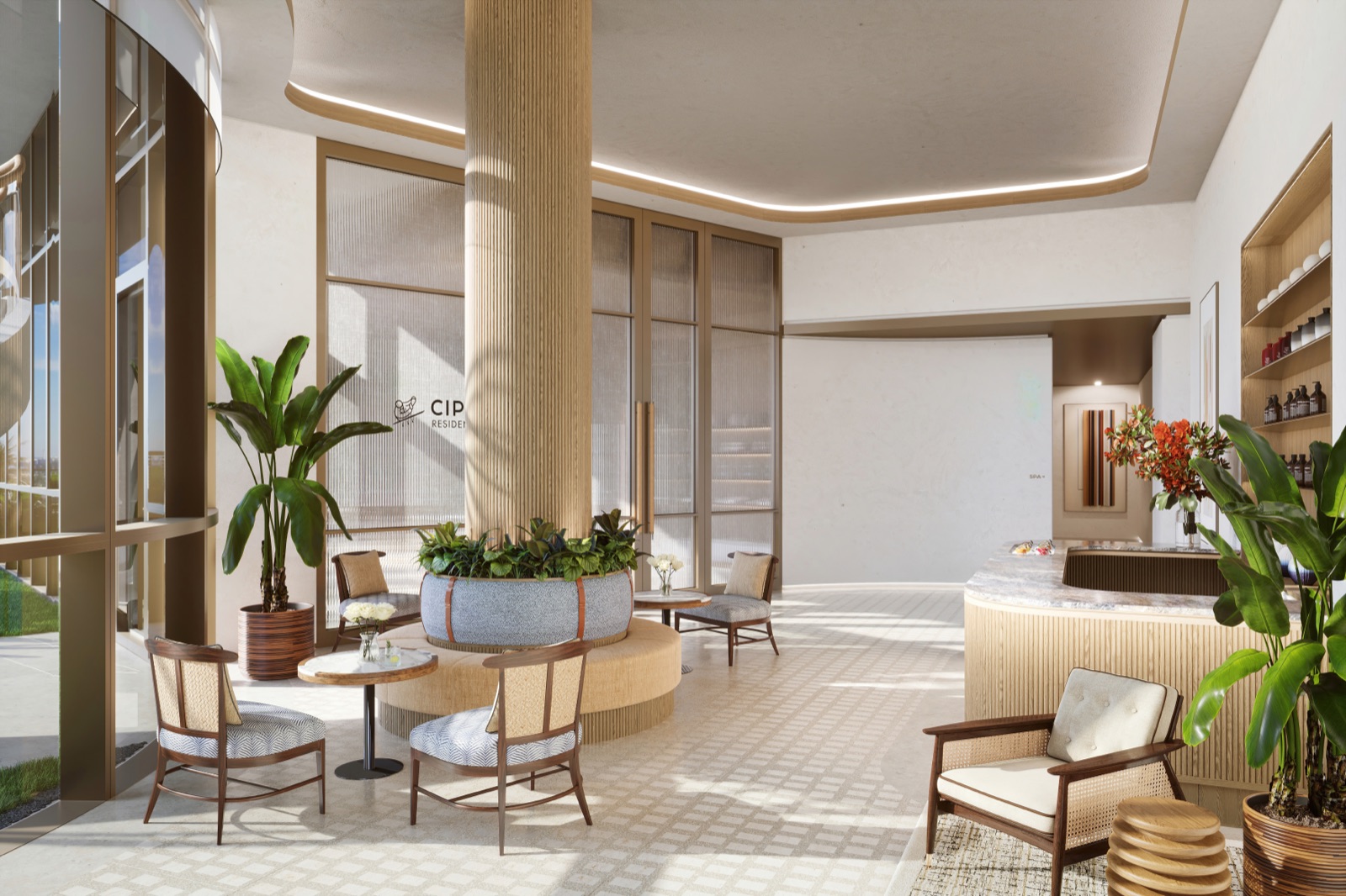 Holistic spa reception.